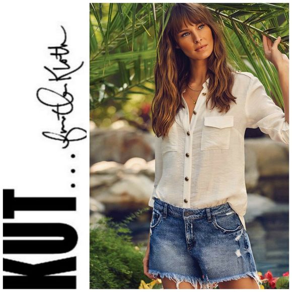Kloth Gidget Fray Jean Shorts Sz 